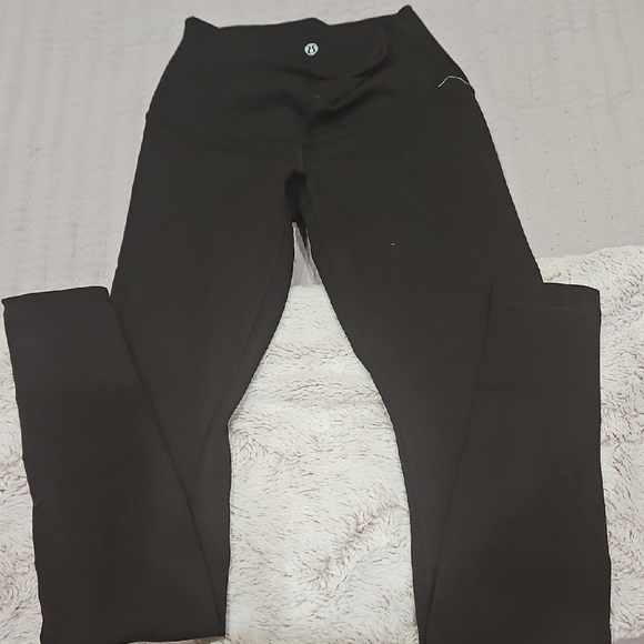 lululemon athletica Pants - lululemon athletica Black Yoga Leggings with Signature Logo